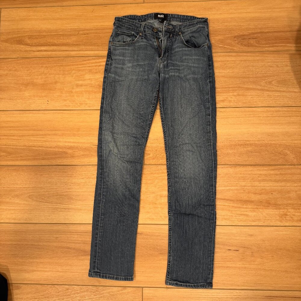 Paige Black Federal Straight leg Stretch Jeans Size 29